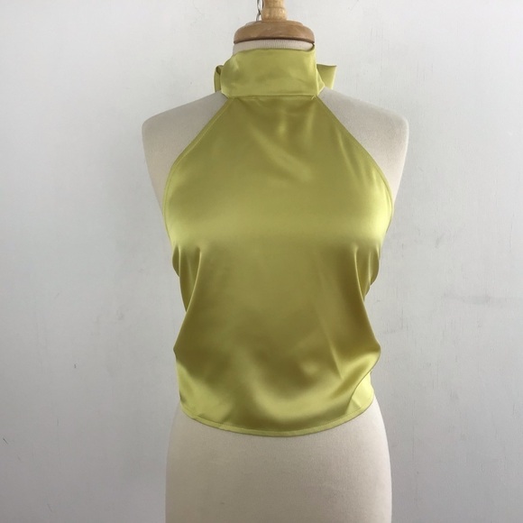 Sincerely Jules Y2K satiny halter top with tie at neck and waist Size Medium NWT - Picture 1 of 6